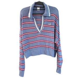 PINK Victoria’s Secret Cambridge Preppy Striped Knit Collegiate Sporty Sweater L